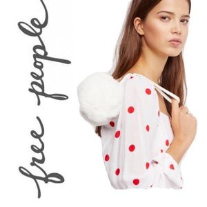 Free People White and Red Polka Dot Bag